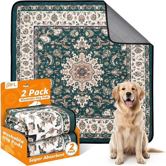Washable Pee Pads for Dogs: 2 Pack Reusable Pee Pads for Dogs, Waterproof & Leakproof Washable Puppy Pad, Non-Slip Whelping Pee Pads & Potty Training Pad for Floor, Playpen,Crate, Couch, 18x24