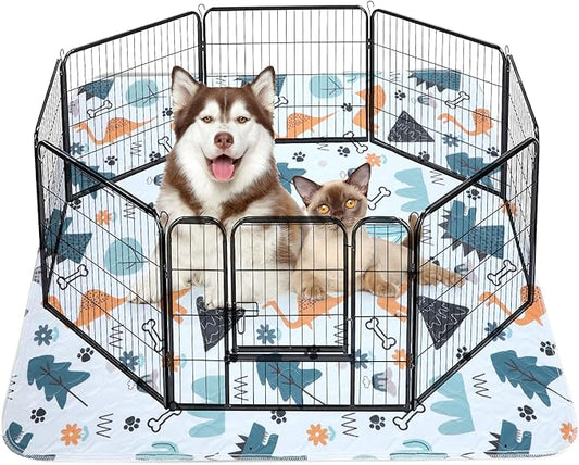 Washable Pee Pads for Dogs, Extra Large 72"x72" Super Absorbent Reusable Training Dog Pads, 100% Waterproof Non-Slip Dog Mat for Training, Whelping, Housebreaking, Incontinence, for Playpen, Crate