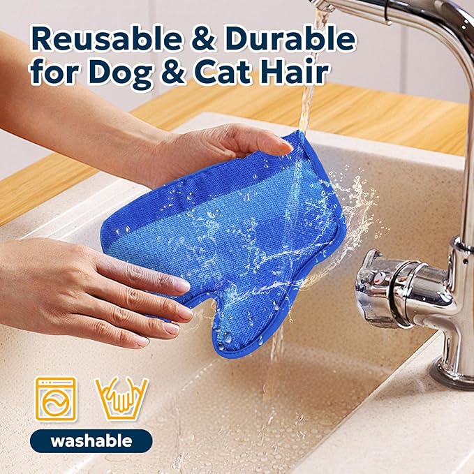 Pet Hair Removal Glove - Electrostatic Gloves for Pet Hair, Portable & Reusable Dog & Cat Fur Remover Tool for Couch, Clothes, Furniture, Carpet, and Car Seats,1 PCS
