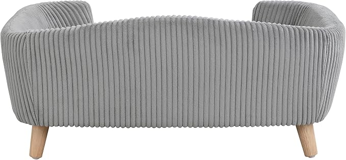 Christopher Knight Home Elroy Orthopedic Dog Bed, Elevated Dog Sofa Bed for Small Dog, Supportive Foam Pet Couch Bed with Wooden Legs, Modern Pet Sofa Bed, Gray