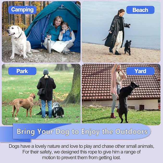 Tie Out Cable for Dogs,100FT Dog Leads,Heavy Duty Tie Out Cable for Large Dogs Up to 125lbs,Durable Dog Runner Tether Line for Outdoor,Yard