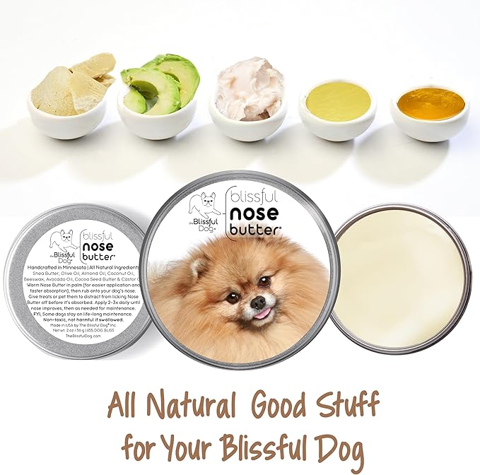 The Blissful Dog Pomeranian Unscented Nose Butter - Dog Nose Butter, 1 Ounce