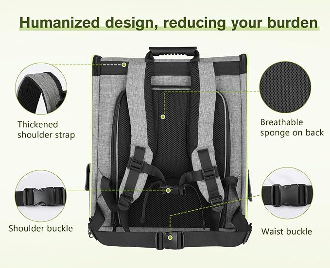 Pecute Cat Carrier Backpacks, Expandable Cat Backpack with Breathable Mesh, Pet Carrier Backpack for Cats Small Dogs Puppies Up to 17 Lbs, Dog Carrier Backpack Great for Travel Hiking Camping Outdoor