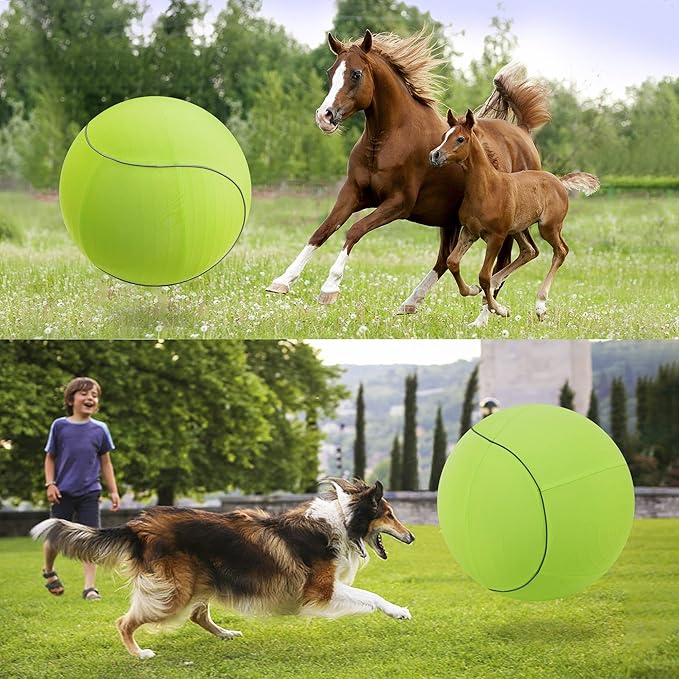 Herding Ball for Dogs & Horses - 25" with Cover Large Green Ball with Pump