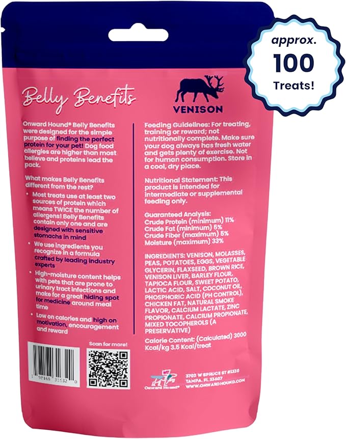 Training Treats for Dogs - Soft Venison - Low Calorie Dog Training Treats for Sensitive Stomachs with Single Source Premium Protein, Corn Free, & Soy Free Formula - 4 oz