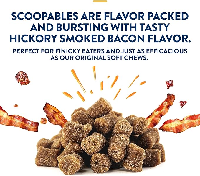 ProDen PlaqueOff Scoopables - Hickory Smoked Bacon Flavor Dental Bites for Large Dogs, Natural Kelp for Plaque & Tartar Control, Freshens Breath -Large & Giant Breed Dental Care- 45 Scoops