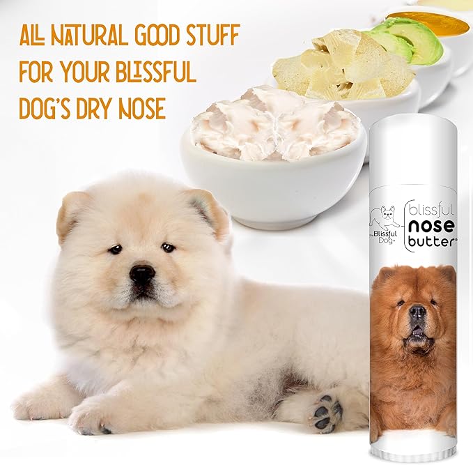 The Blissful Dog Chow Nose Butter for Dry, Cracked Skin, Lick-Safe Dog Nose Balm with Moisturizing Shea Butter, Almond, Olive, and Essential Oils, Pet Supplies, Uncented, 0.50 oz.