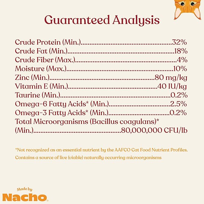 Made by Nacho Dry Cat Kibble 2lb Bag, High Protein and Grain-Friendly Premium Cat Food, Cage-Free Chicken & Pumpkin Recipe, Infused with Bone Broth for Hydration, Limited Ingredients, Single Bag