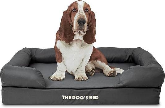 The Dog’s Bed Large Grey with Black Trim 36x27, Waterproof, Veterinary Grade Memory Foam, Pain Relief: Arthritis, Hip & Elbow Dysplasia, Post Surgery, Supportive, Washable Cover, Veterinary-Approved