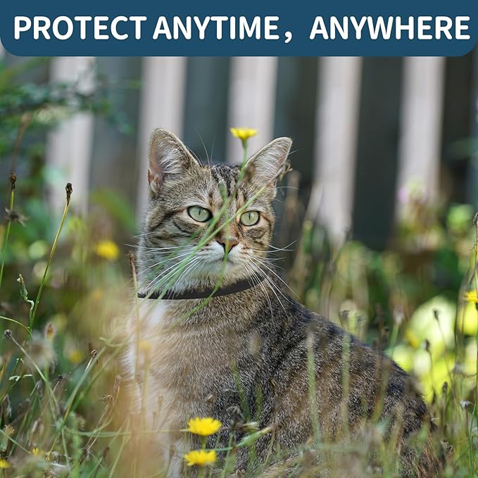 Flea and Tick Collar for Cats - 4 Pack, 32 Month Protection Treatment, Waterproof, Natural Prevention, Adjustable for Cats & Kittens (Black)