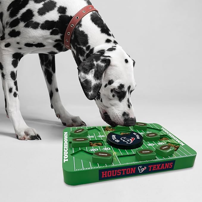 Pets First NFL Houston Texans Large Puzzle Toy - Interactive Dog Treat Puzzle, New Size, Slow Feeding Toy