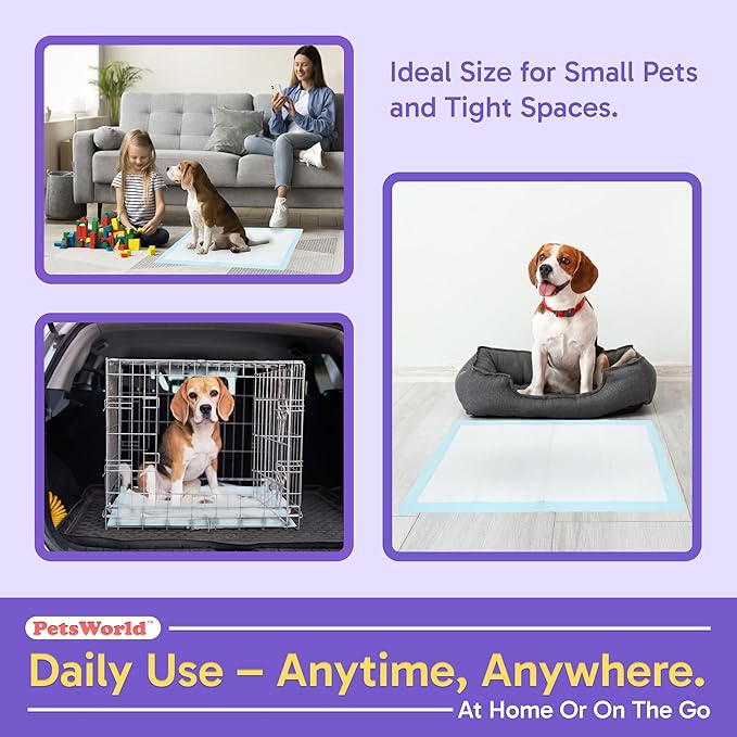 PETSWORLD Puppy Pads, 23x36 Inch, 1800 Count - Puppy Pee Pads for Dogs, Tear Resistant, Economy Value, Super-Absorbent Polymer Gel Core, Perfect for Puppies, Smaller Dogs