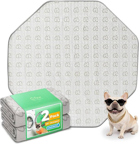 FXW Washable Pee Pads for Dogs, Puppy Pads with Super Absorbent, Specifically Designed for FXW Rollick/Homeplus 24inch 8 Panels Dog Playpen, 29" Octagon, Khaki, 2 Packs