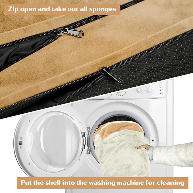 Comfort Expression Large Dog Beds Waterproof, Orthopedic Dog Beds for Large Sized Dogs, Comfy Pet Bed Sofa with Washable Removable Cover & Non-Slip Bottom(Khaki)