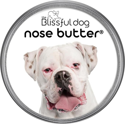 The Blissful Dog White Boxer Nose Butter for Dry, Cracked Skin, Lick-Safe Dog Nose Balm with Moisturizing Shea Butter, Almond, Olive, and Essential Oils, Pet Supplies, Uncented, 8 oz.