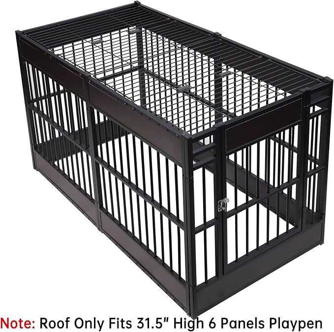Heavy Duty Dog Fence Roof for 31.5" High Exercise Pens, Easy Assembly, Compatible (Roof Only)