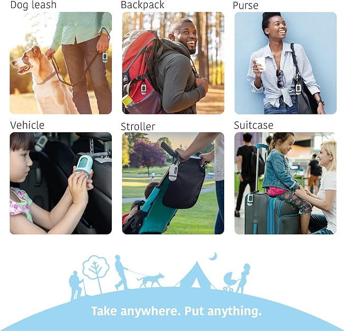 SVD.PET Dog Poop Bag Dispenser, Retractable Waste Bag Fits Any Dog Leash, 15 Waste Bags, Poop Bag Holder, Doggy Walking Accessory (Columbia Blue)