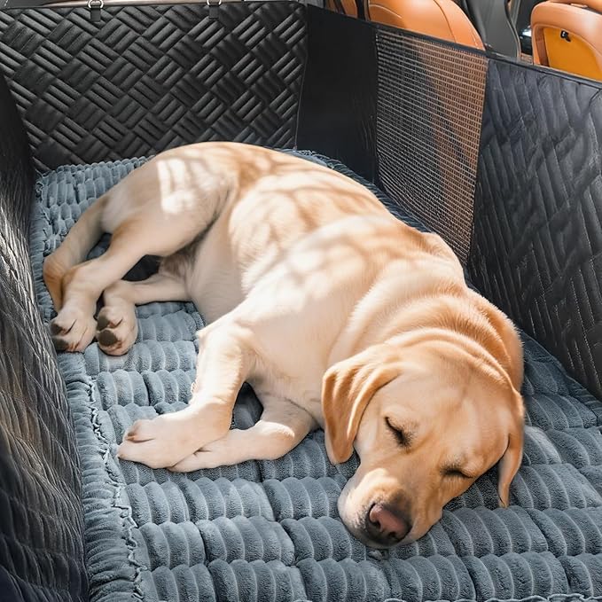 Dog Bed Mat for Car Back Seat Extenders, Washable Non-Slip Travel Cover for Back Seat - 24.8"x54", Grey