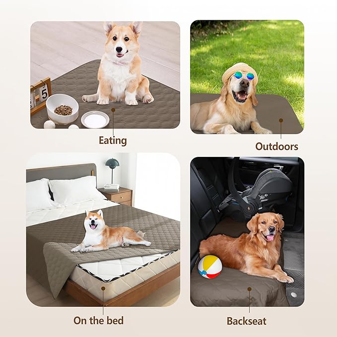 gogobunny 100% Double Sided Waterproof Dog Blanket Soft Pet Bed Cover Reversible Protect Furniture Couch Sofa Car for Puppy Cat Kids (Dark Walnut/Light Walnut, 32x53 Inch (Pack of 1))