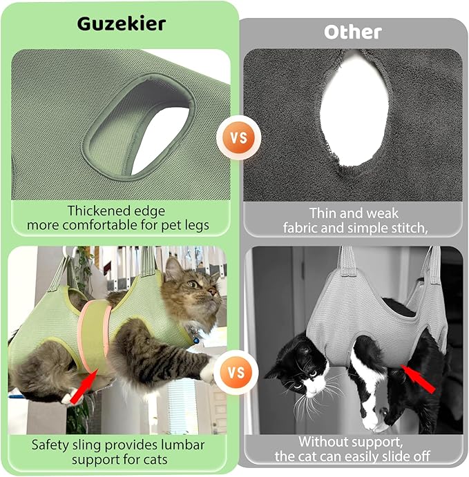 Guzekier Cat Grooming Hammock Harness for Cats, Cat Nail Clipper