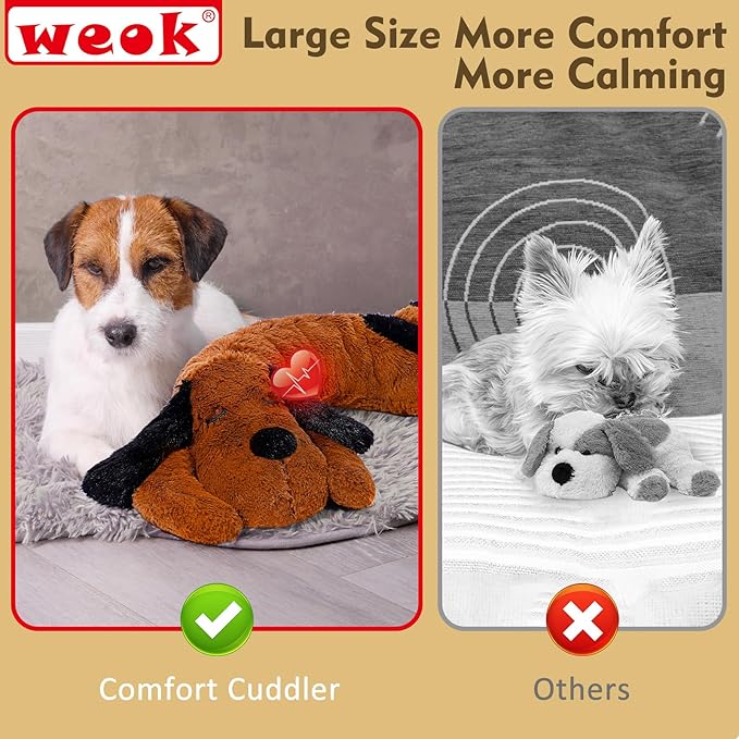 Puppy Heartbeat Toy for Separation Anxiety Relief, Heartbeat Stuffed Animal Anxiety Calming Behavioral Aid Plush Toy for Dogs Cats Pets
