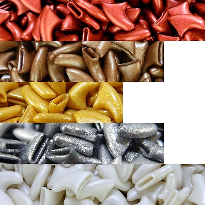 zetpo 100 pcs Cat Nail Caps | Cat Claw Covers | with Adhesives and Applicators (S, Metal Red, Bronze, Gold, Silver, Pearl White)