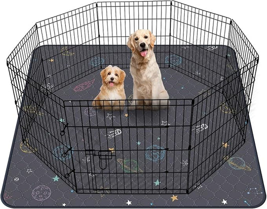 LOOBANI Washable Pee Pads for Dogs: Extra Large Dog Pee Pad Reusable 72" x 72", Absorbent Pet Whelping Pads, Waterproof and Non-Slip Dog Training Mats for Crate, Playpen, Floor, Sofa, Cage, Grey