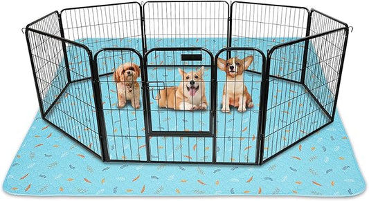 Sunheir Washable Pee Pads for Dogs 72"x72", Extra Large Reusable Puppy Pads Pet Training Pads for Dog Playpen, Waterproof Pee Pads for Puppy Playpen, Whelping Pad, Dog Playpen Indoor - Sky Blue