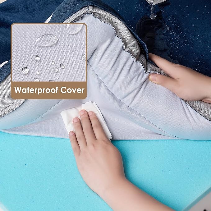 EHEYCIGA Orthopedic Dog Beds for Extra Large Dogs, Waterproof Memory Foam XL Dog Bed with Sides, Non-Slip Bottom and Egg-Crate Foam Big Pet Couch Bed with Washable Removable Cover, Navy