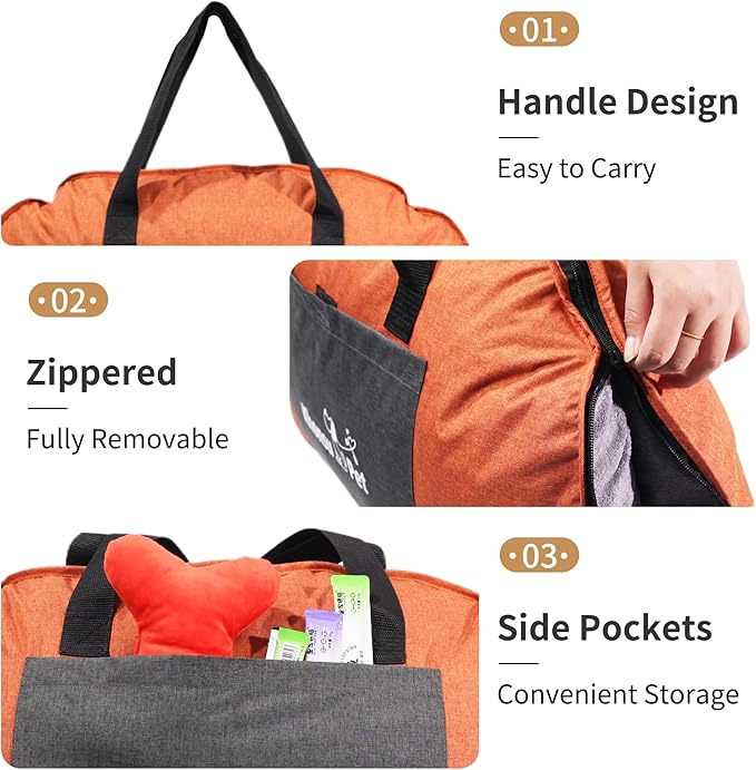 Portable Waterproof Dog Mat for Camping, Patio & Travel - Foldable Outdoor Dog Bed with Teflon Shell & Removable Plush Pad - Easy Clean, Durable - L (Lemon Yellow)