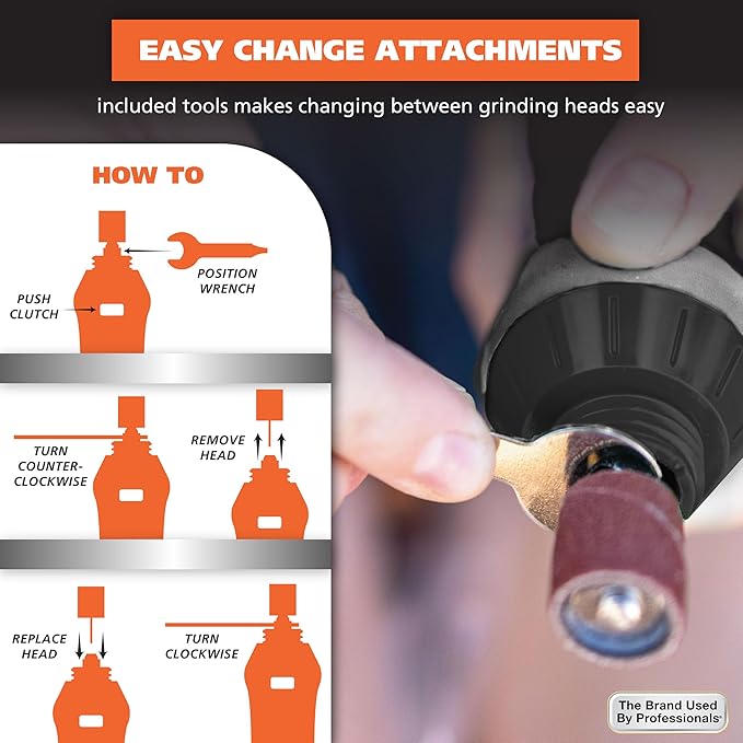 Wahl Grind & Smooth 2 Speed Battery Dog Nail Grinder with Concave Rounding Tip and Nail Guard for Increased Safety and Precise Nail Grinding - Model 3026333