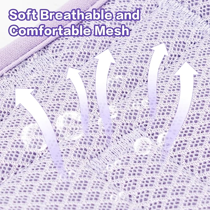 Wisedog Mesh Breathable Dog Harness: No Pull Harness with 3 Fast-Release Buckles Adjustable for Walking & Training for Small Medium Large Dogs (Lilac, M: Neck=17"-22"/Chest=15"-28")