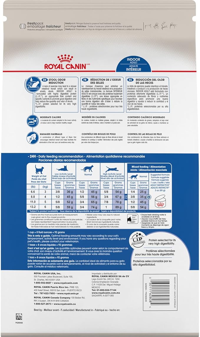 Royal Canin Feline Health Nutrition Indoor Adult Dry Cat Food, 7-Pound