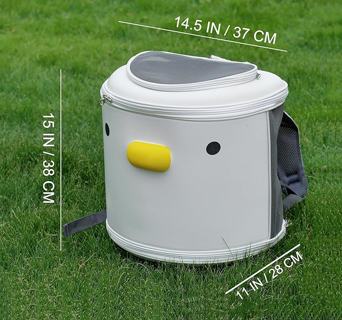 PURROOM Cat Carrier Backpack, Pet Backpacks for Carrying Small Dogs, Cute Design. Upper Cover & Side Ventilation Soft Mesh & Safety Straps. Used for Travel, Hiking, Car, Go to Vet, Outdoor.