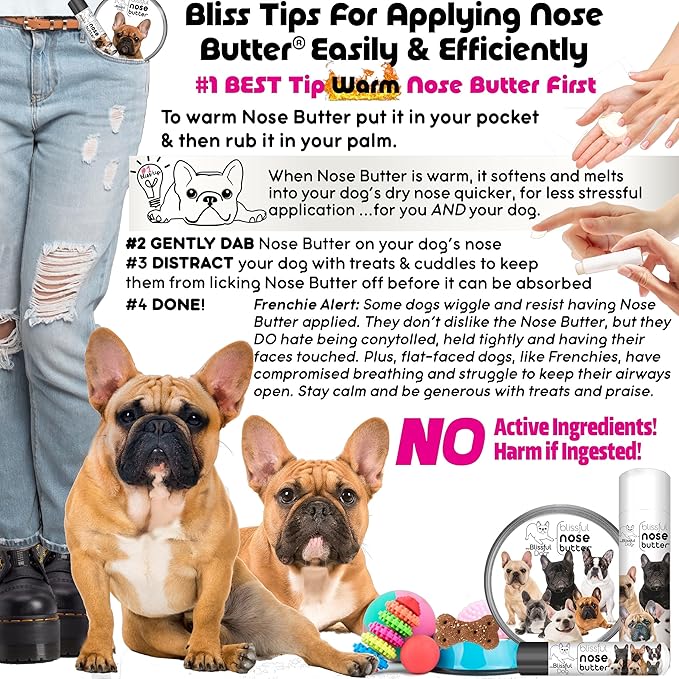 The Blissful Dog Fawn French Nose Butter, Versatile Dog Nose Balm for Dry Nose, Handcrafted Nose Moisturizer, Easy-to-Apply Dog Essentials, Unscented, 1 oz.