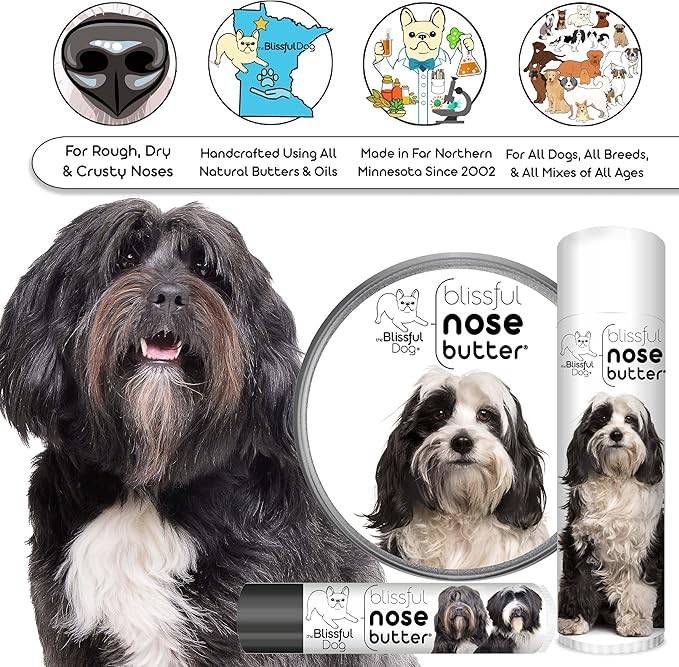 The Blissful Dog Tibetan Terrier Unscented Nose Butter - Dog Nose Butter, 4 Ounce