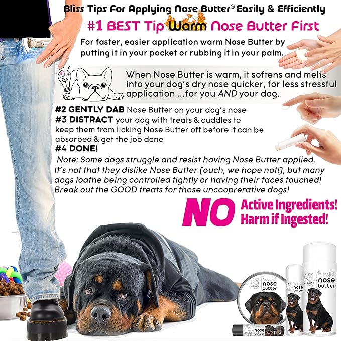 The Blissful Dog Rottweiler Unscented Nose Butter - Dog Nose Butter, 2 Ounce