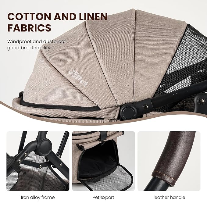 Pet Stroller for Small and medlium Dogs, Dog Cat Stroller, Foldable carts, Carrier, One-Hand Automatic Folding, Puppy, Detachble Carrier (Misty Green)