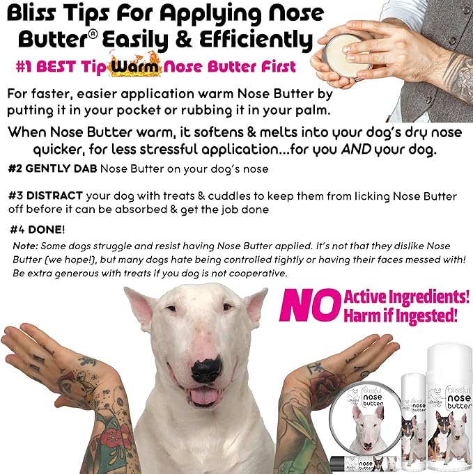 The Blissful Dog Bull Terrier Unscented Nose Butter - Dog Nose Butter, 2 Ounce