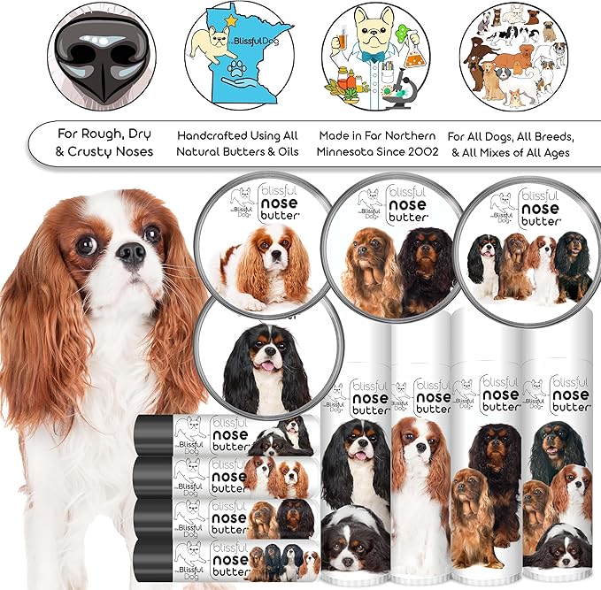 The Blissful Dog Cavalier King Charles Spaniel Unscented Nose Butter - Dog Nose Butter, 8 Ounce