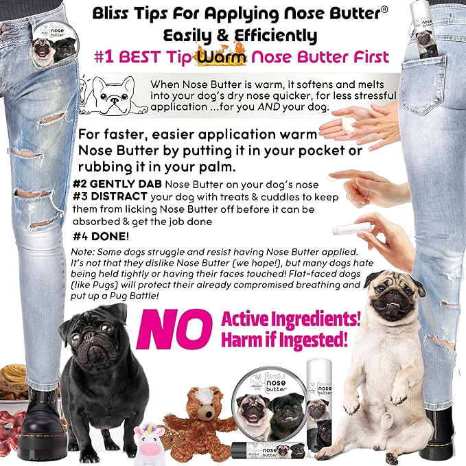 The Blissful Dog Black Pug Unscented Nose Butter, 16oz