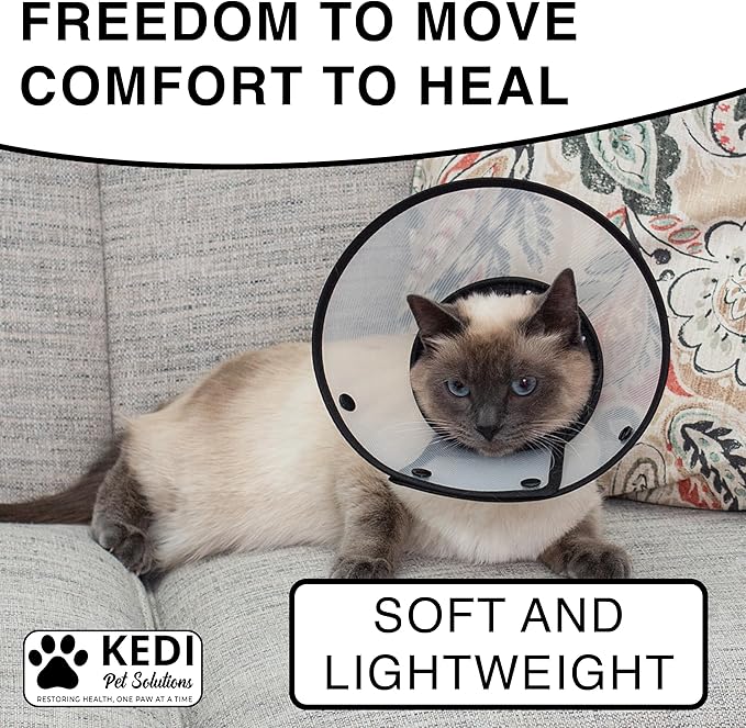 Soft Cone for Cats and Small Dogs - After Surgery Recovery Cat Cones with - Adjustable Non-Irritating Post Operative Comfortable Protective - Cat Cone Collar Soft to Stop Licking