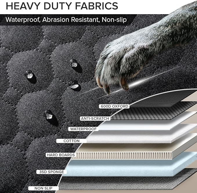 SHARLOVY XL Truck Back Seat Extender for Dogs, Large Hard Bottom Dog Car Seat Cover for Back Seat, Heavy Duty Dog Car Hammock, Waterproof Pet Seat Covers for Trucks, F150, Ram1500 and Large SUV