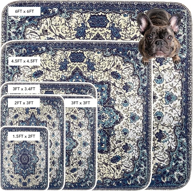 Washable Pee Pads for Dogs - XXL (1 Pack) 6 FT X 6 FT Super Absorbent Reusable Puppy Training Pads - 100% Waterproof, Leak-Proof & Non-Slip Whelping Pads for Pet Housebreaking