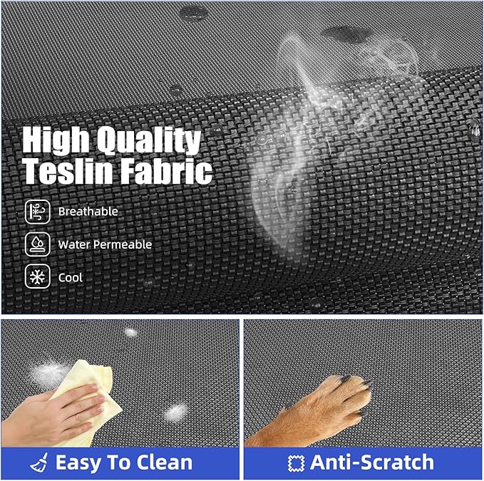 Simple Trending Raised Dog Bed for Large Dogs, Cooling Elevated Dog Bed, Breathable Pet Cot Bed, 42" x 31", Black