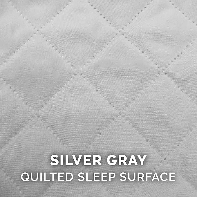 Furhaven Pillow Dog Bed for Large/Medium Dogs w/ Removable Bolsters & Washable Cover - Quilted Sofa - Silver Gray, Large