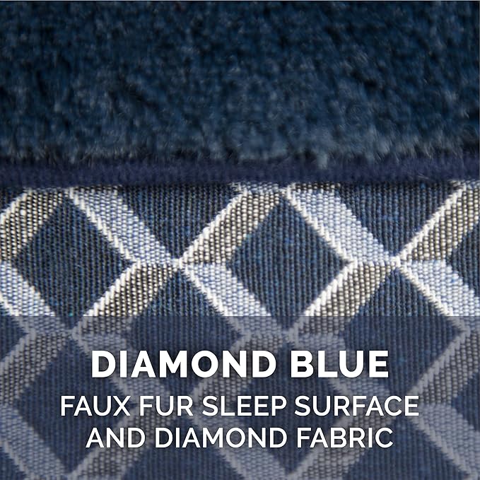 Furhaven Memory Foam Dog Bed for Large Dogs w/ Removable Bolsters & Washable Cover, For Dogs Up to 125 lbs - Plush & Woven Decor Comfy Couch Sofa - Diamond Blue, Jumbo Plus/XXL