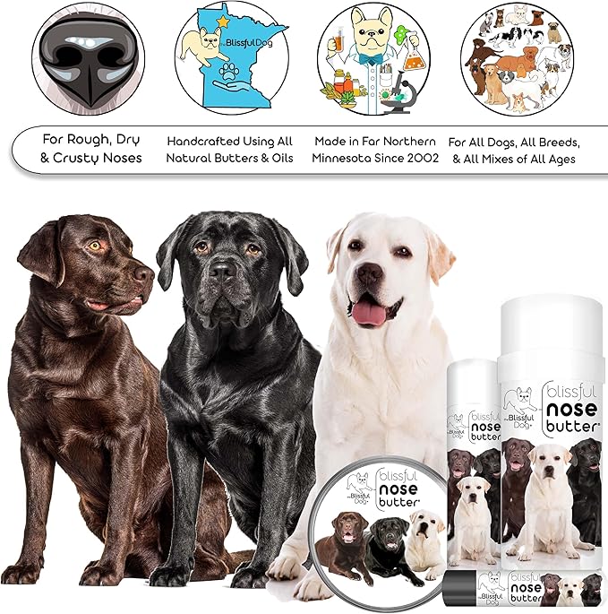 The Blissful Dog Labrador Retriever Unscented Nose Butter, 4-Ounce