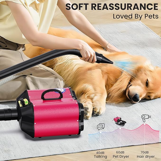 Flying Pig Double Motor High Performance Dog Pet Grooming Dryer -Magenta