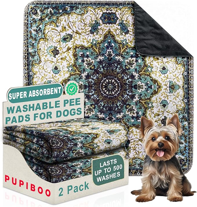 Washable Pee Pads for Dogs - Super Absorbent Reusable Puppy Training Pads - 100% Waterproof, Leak-Proof & Non-Slip Whelping Pads for Pet Housebreaking